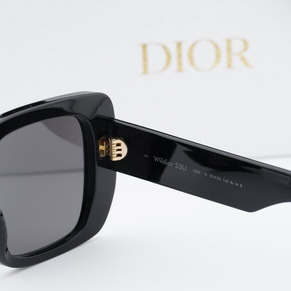 Dior WILDIOR S3U 10A0 Square Sunglasses – Black\\ Smoke main image 7